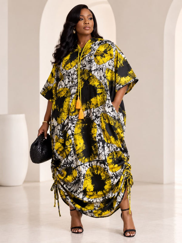 PHYNA ADIRE HOODIE KAFTAN