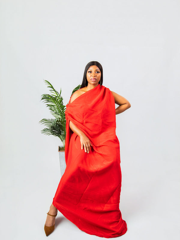 NKEM DRAPED LUXE BOUBOU DRESS