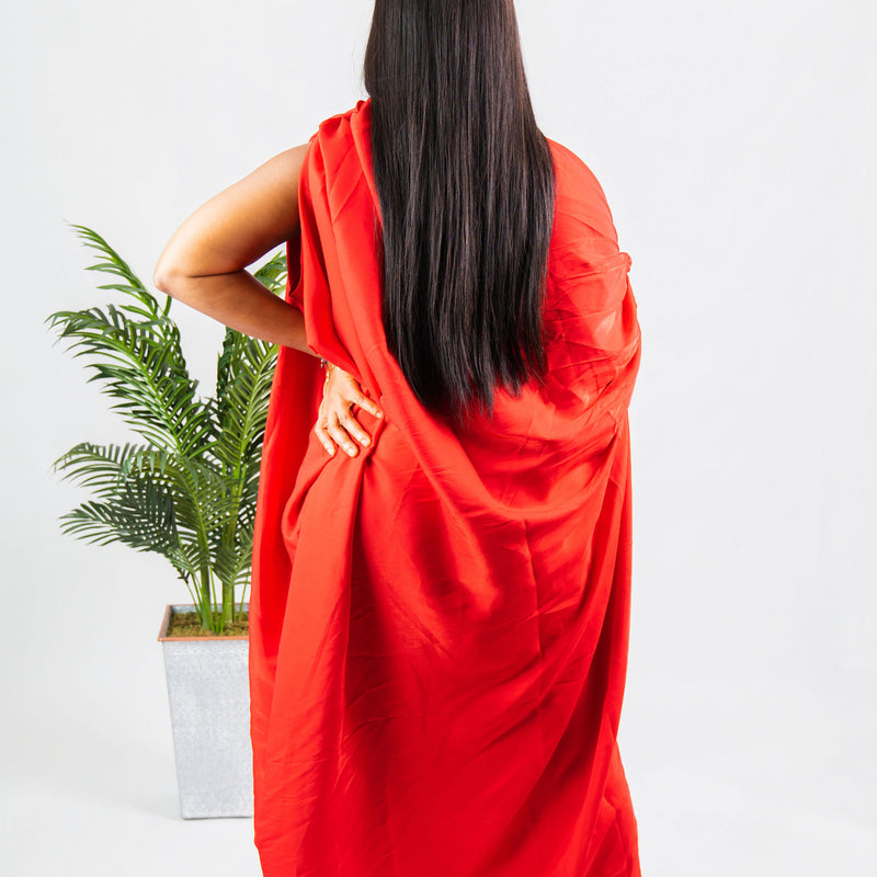 NKEM DRAPED LUXE BOUBOU DRESS