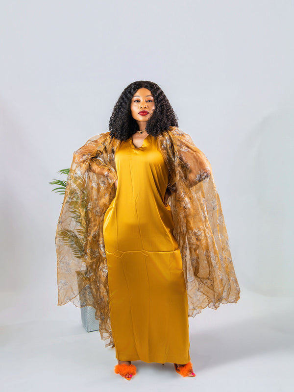 Zoya Luxe 2-Piece Set | Satin Slip Dress & Sheer Organza Kimono Jacket