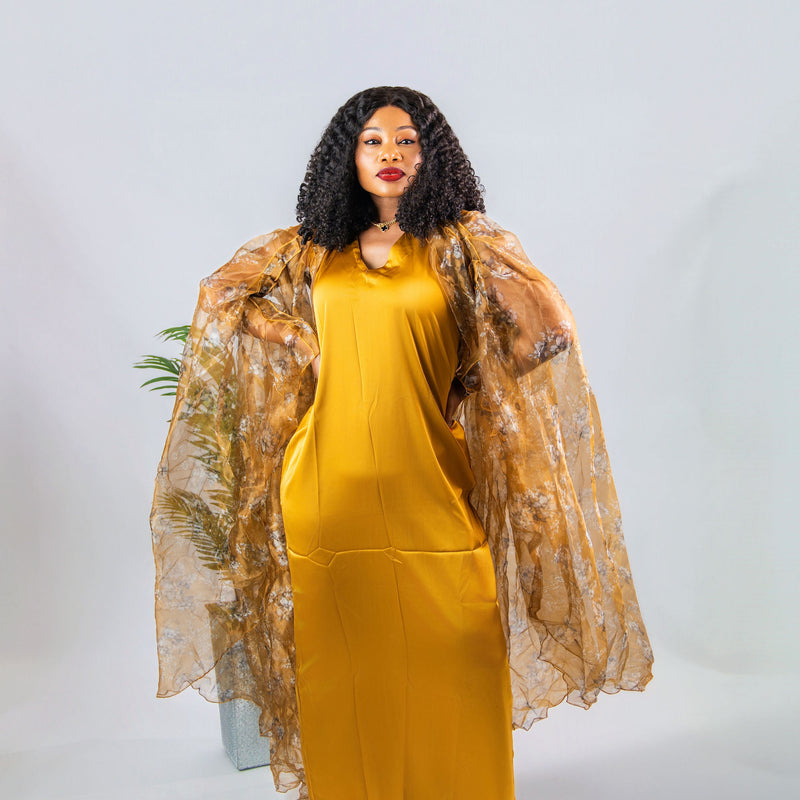 Zoya Luxe 2-Piece Set | Satin Slip Dress & Sheer Organza Kimono Jacket