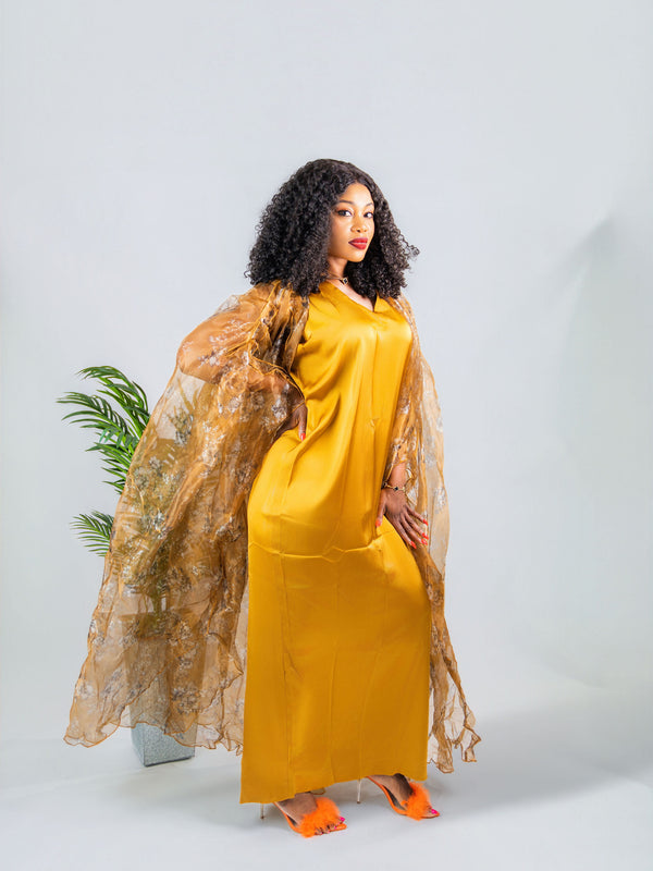 Zoya Luxe 2-Piece Set | Satin Slip Dress & Sheer Organza Kimono Jacket