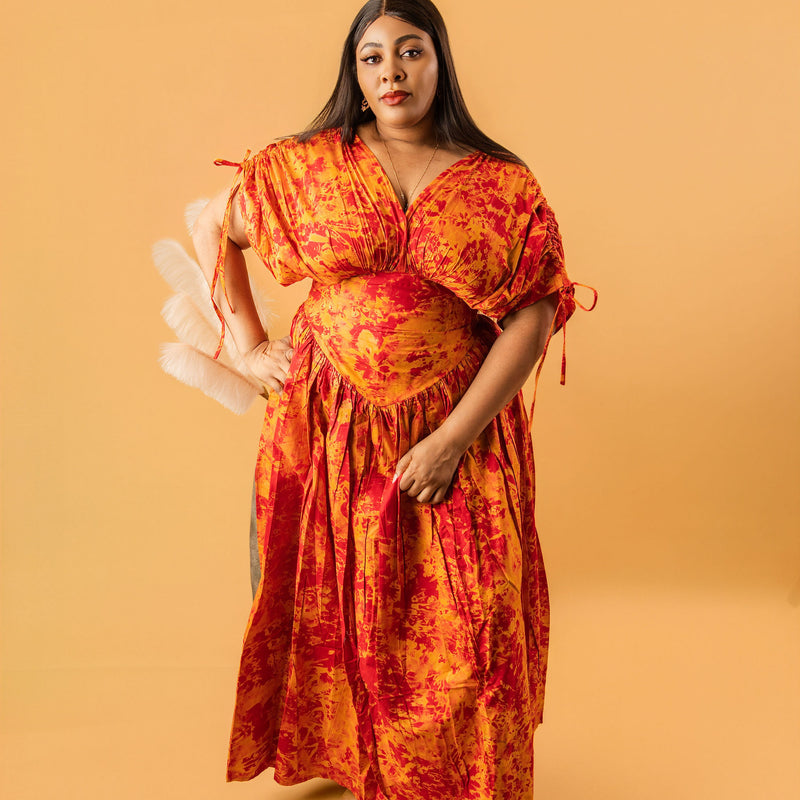 Ife Luxe Flow Adire Dress – Handcrafted African Maxi Gown | Aso Élan