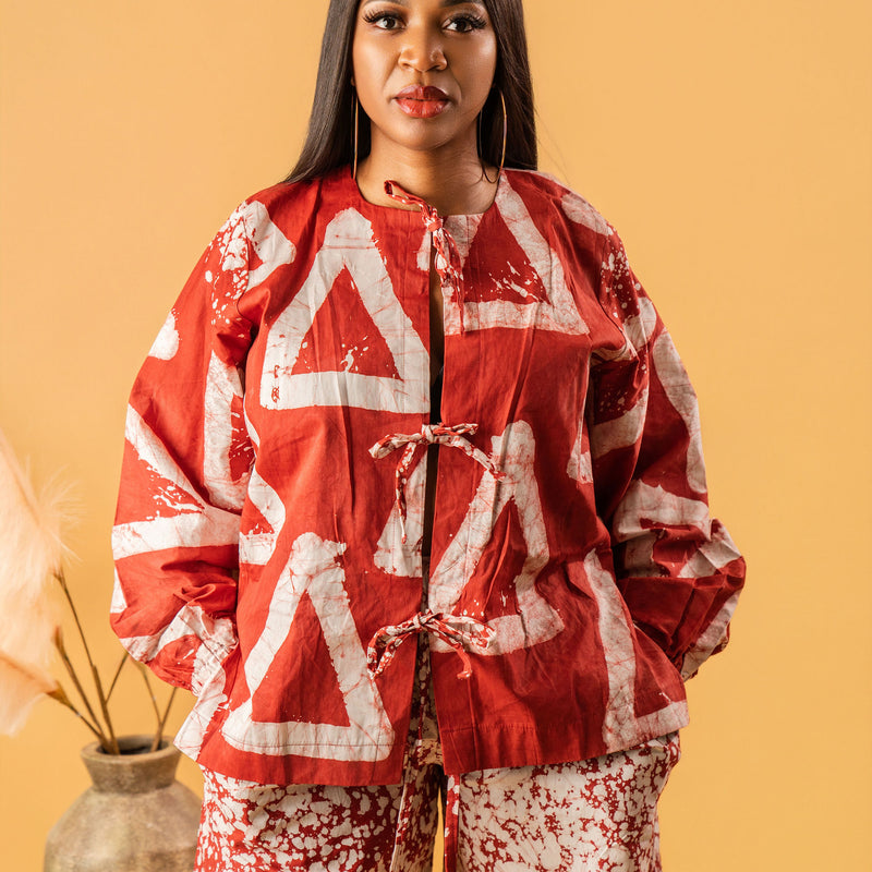 Kehinde Adire Co-Ord – Handcrafted Tie-Dye Jacket & Shorts Set | Aso Élan