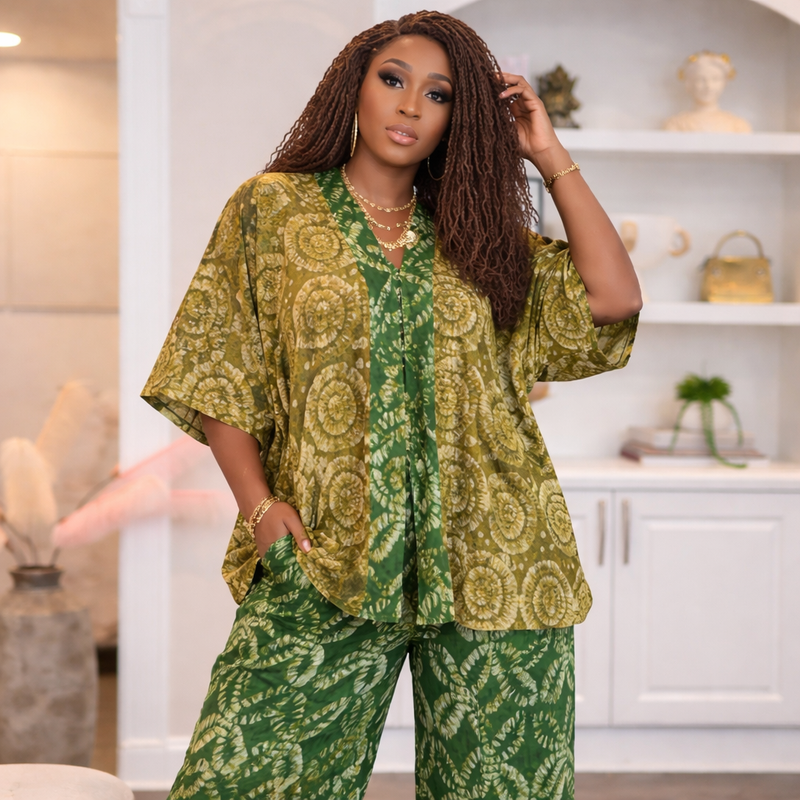 Amanda Adire 2-piece pant set
