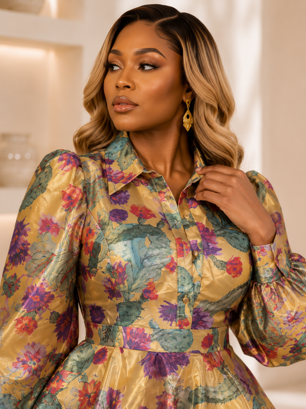 Elara Botanical Luxe Dress