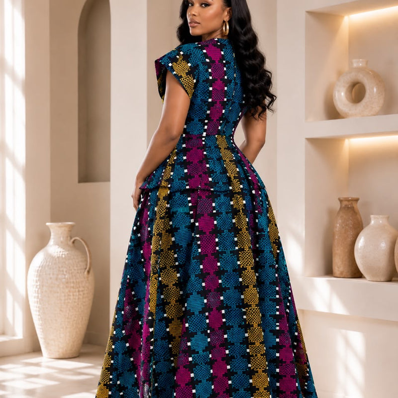 Adanna Ankara 2-Piece Tiered Skirt & Top Set