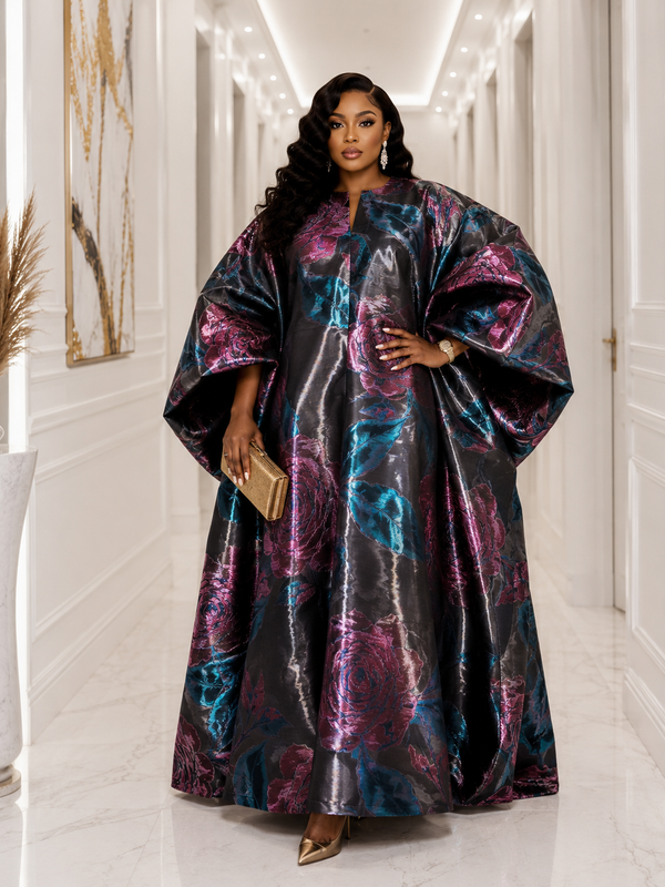 Jadel Liquid Organza Luxe Boubou Kaftan – Luxury African Kaftan Dress | Elegant Statement Occasion Wear