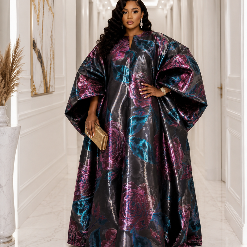 Jadel Liquid Organza Luxe Boubou Kaftan – Luxury African Kaftan Dress | Elegant Statement Occasion Wear