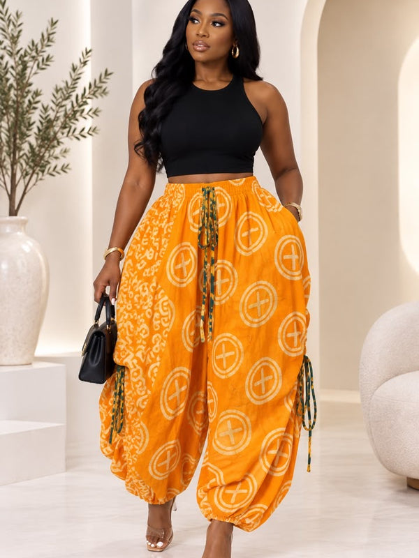Sharita Drawstring Wide-Leg Pants