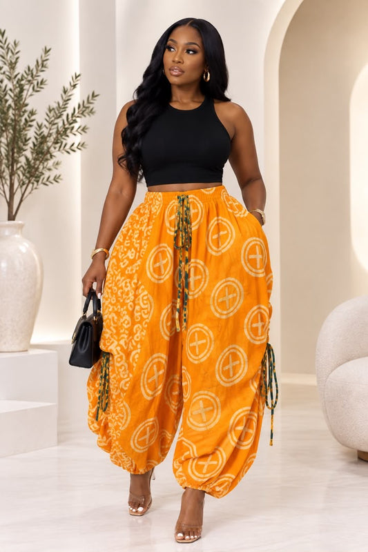 Sharita Drawstring Wide-Leg Pants