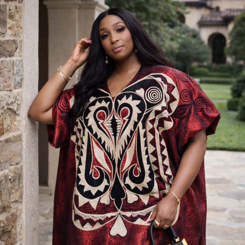 Luchi Luxe Embroidery Kaftan – Luxury African Kaftan Dress for Elegant Women