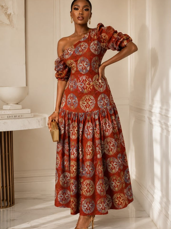 Zeena Adire Cotton Midi Dress