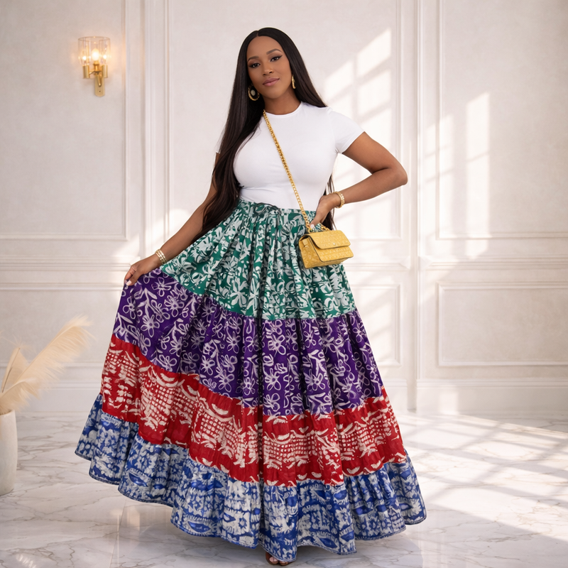 Lamba Adire Patch skirt