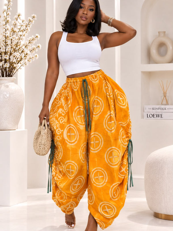 Sharita Drawstring Wide-Leg Pants
