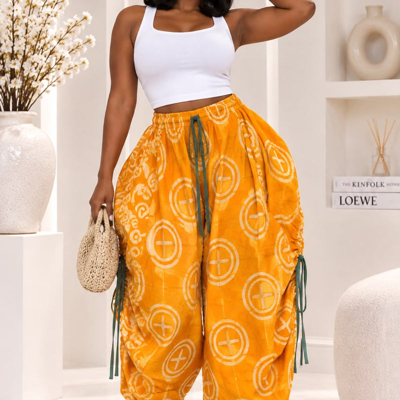 Sharita Drawstring Wide-Leg Pants