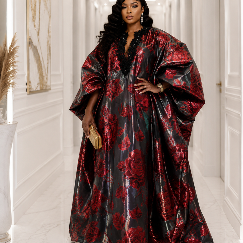 Jadel Liquid Organza Luxe Boubou Kaftan – Luxury African Kaftan Dress | Elegant Statement Occasion Wear