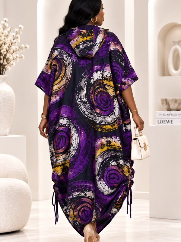 PHYNA ADIRE HOODIE KAFTAN