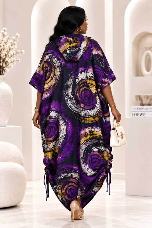 PHYNA ADIRE HOODIE KAFTAN