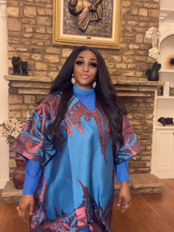 Enkay 2-Piece Brocade Set – Elegant 3D Textured Kaftan Top & Sheer Maxi Skirt | Aso Élan Luxury African Fashion product image