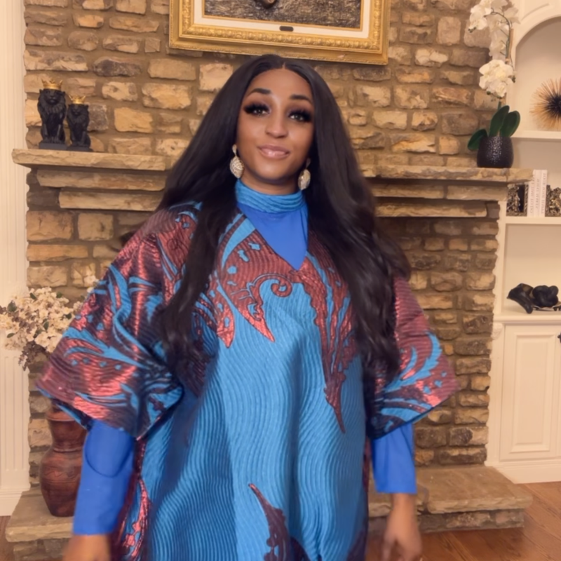 Enkay 2-Piece Brocade Set – Elegant 3D Textured Kaftan Top & Sheer Maxi Skirt | Aso Élan Luxury African Fashion