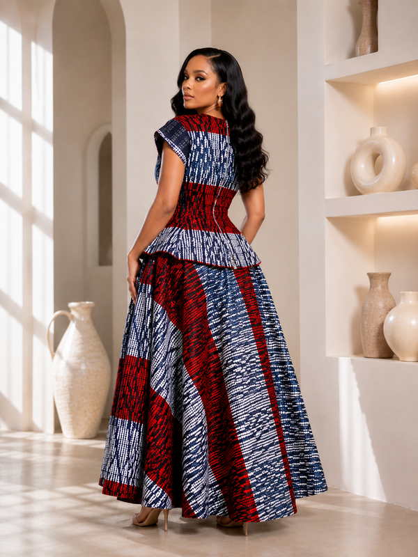 Adanna Ankara 2-Piece Tiered Skirt & Top Set