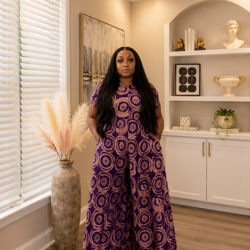 Lola Adire Wide Leg Flowy Jumpsuit- Aso Elan