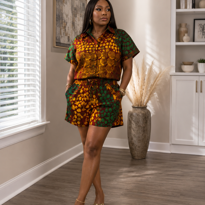 Rushka Adire 2-Piece Short Set