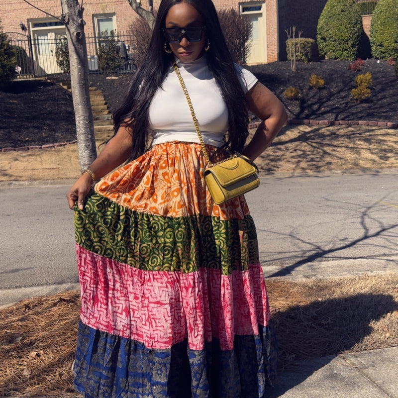 Lamba Adire Patch skirt