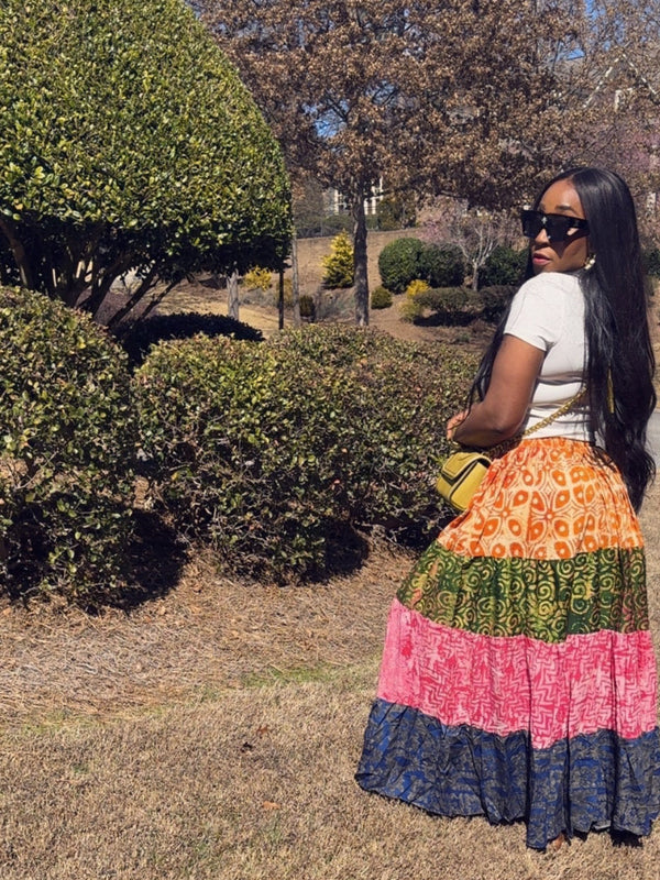 Lamba Adire Patch skirt