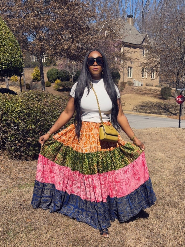 Lamba Adire Patch skirt