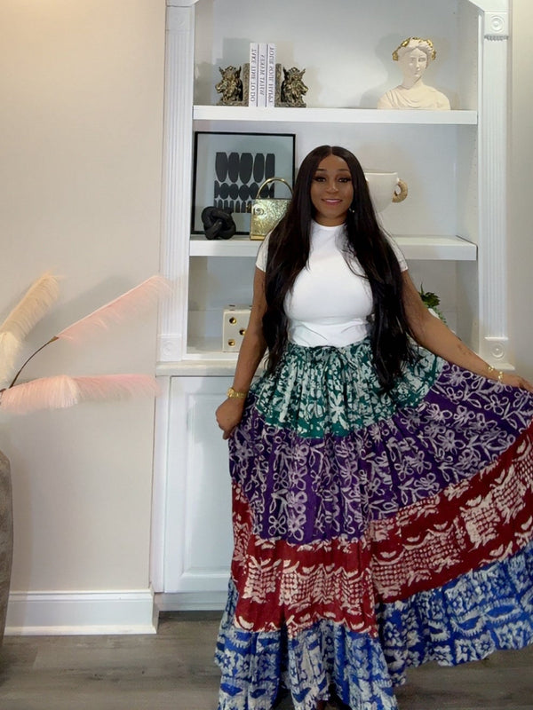 Lamba Adire Patch skirt