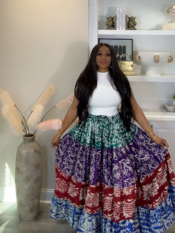 Lamba Adire Patch skirt