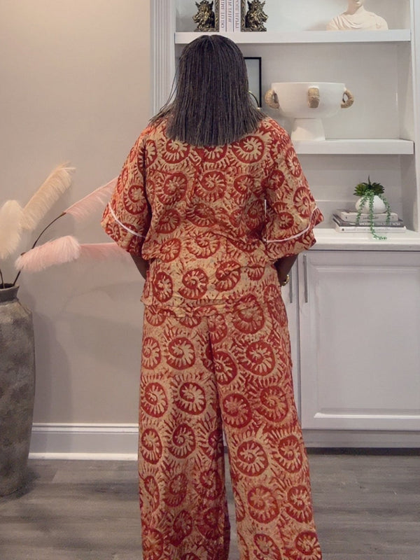 Kalani Adire 2-Piece Pant Set