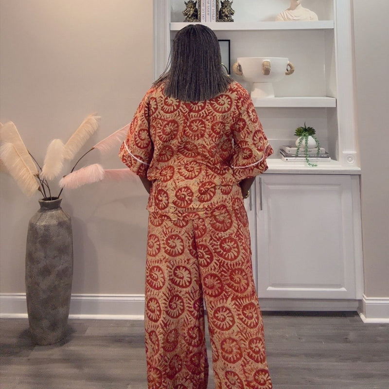 Kalani Adire 2-Piece Pant Set