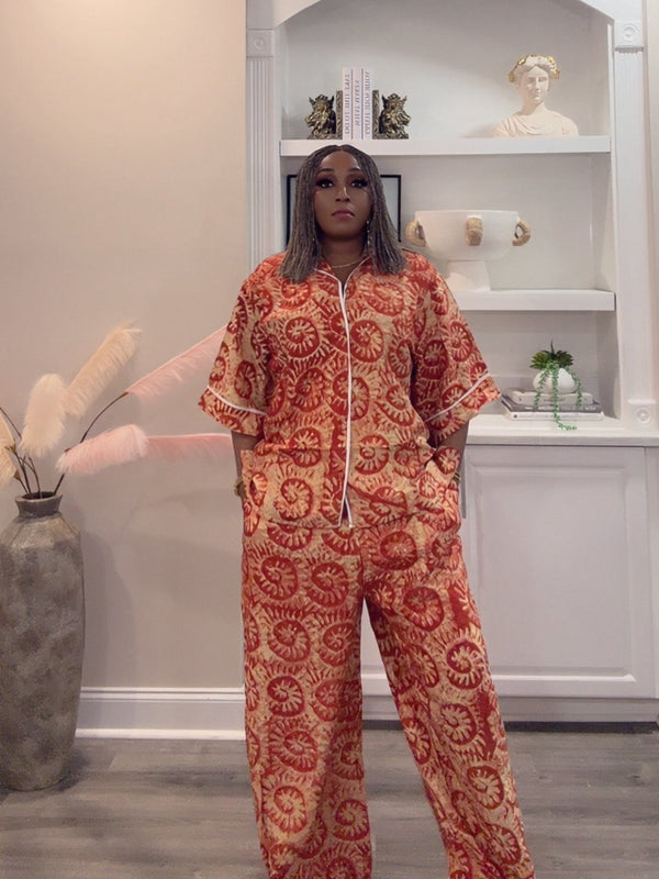 Kalani Adire 2-Piece Pant Set