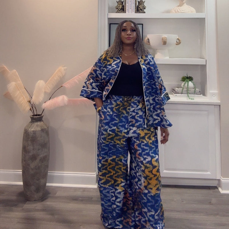 Kalani Adire 2-Piece Pant Set
