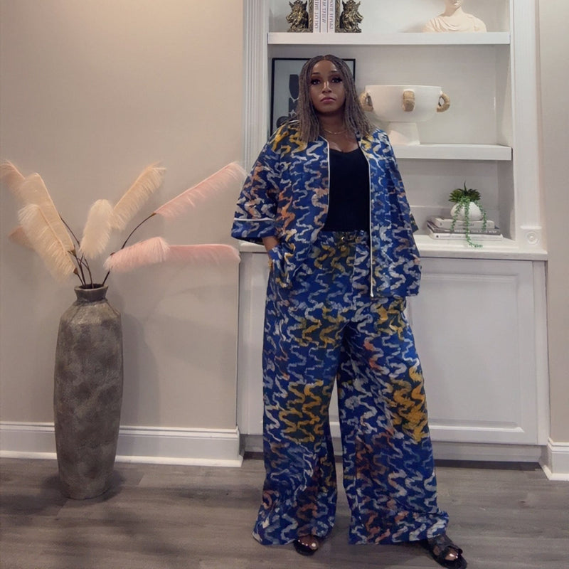 Kalani Adire 2-Piece Pant Set