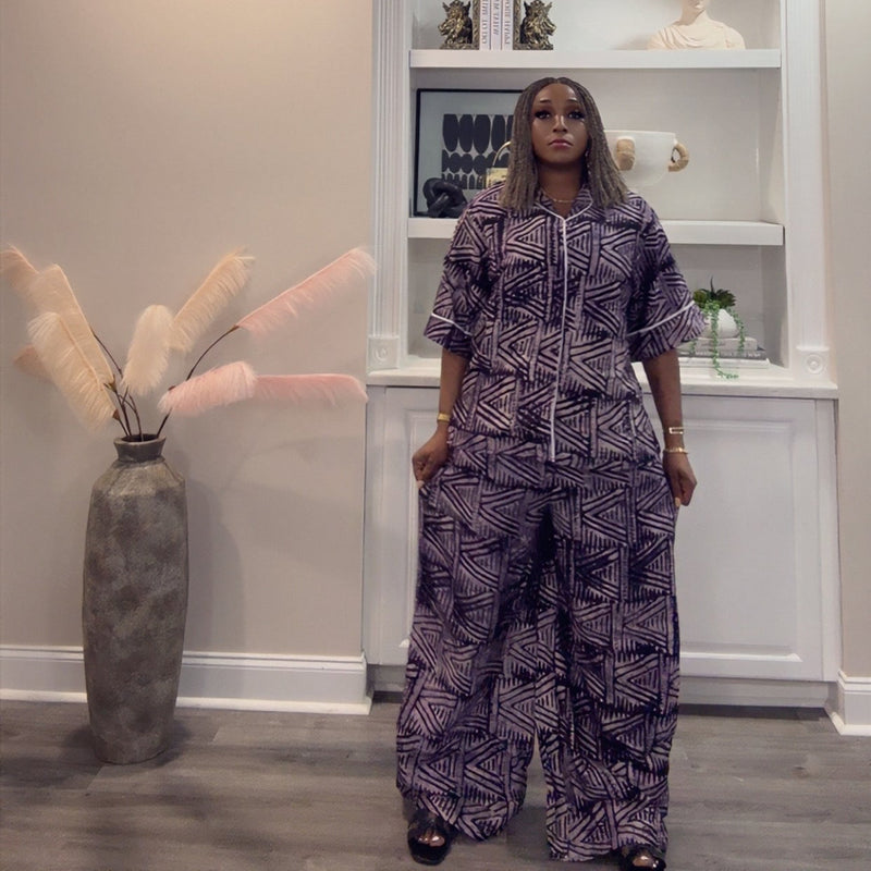 Kalani Adire 2-Piece Pant Set