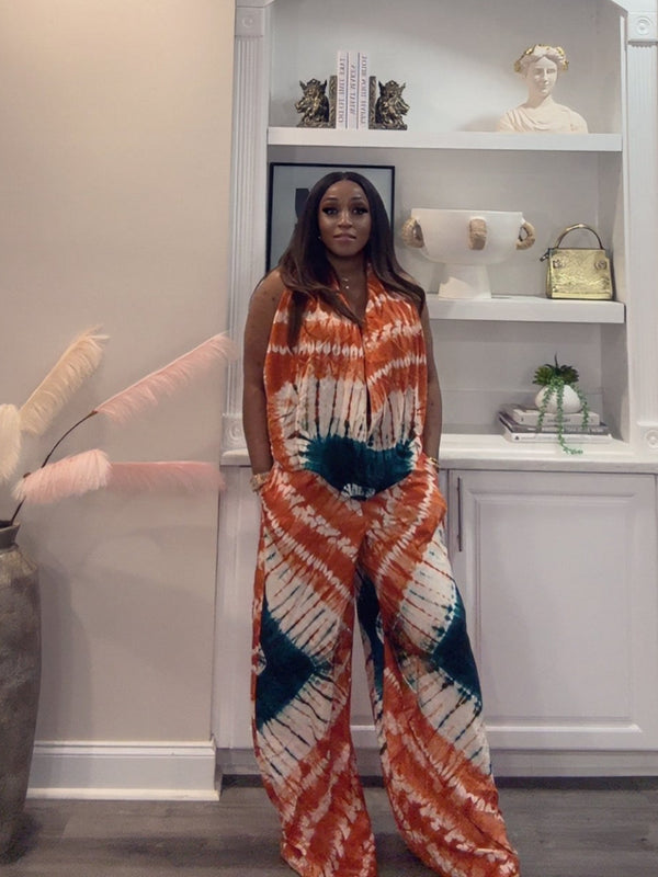 Khalani Luxe Tie-Dye Draped Pant Set