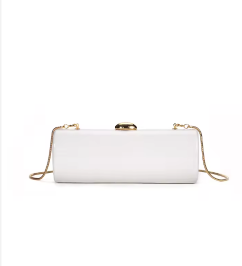 ASÓ ÉLAN CROC-EMBOSSED LUXE CYLINDER CLUTH – BLACK PATENT