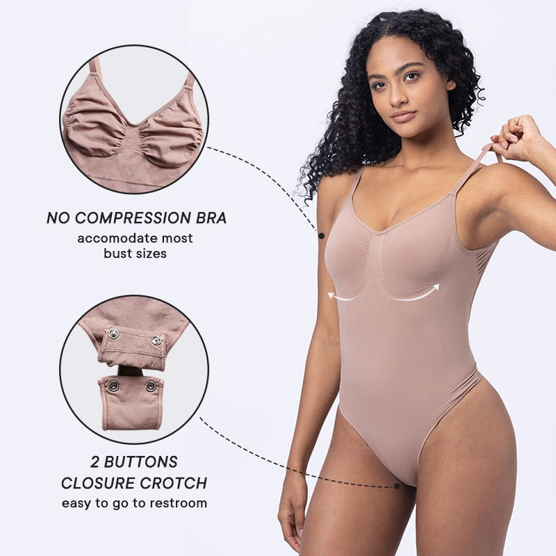 ÒRÉ Thong Sculpt Bodysuit by ASÓ ÉLAN – Backless Seamless Shapewear for Low-Back + Mesh Dresses