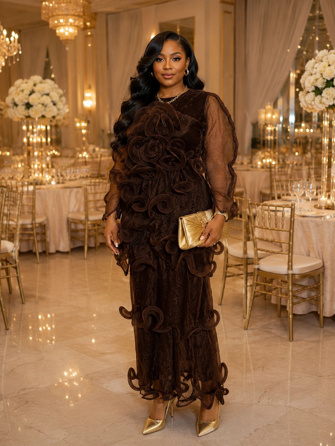Cillia Banquet Dress Brown